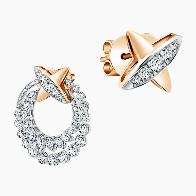 Woven Antler Solitaire Earrings